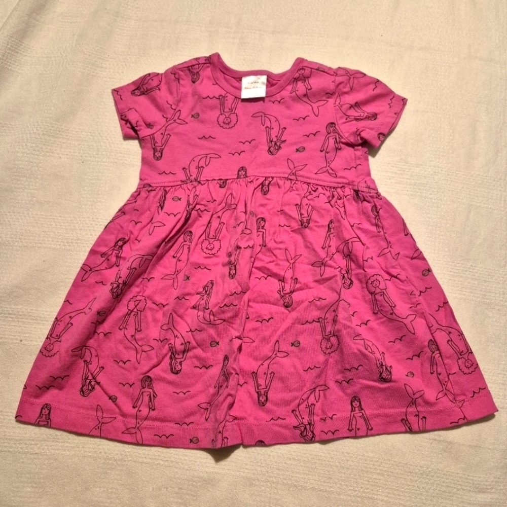 Hanna Andersson girls size 85 or 2T pink mermaid print VGUC